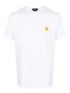 Versace White Crewneck T-shirt With Medusa Embroidery On The Front In White