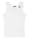 Versace Logo Cotton Tank Top In White