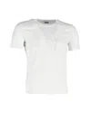 Versace Logo Crewneck T-shirt In White Cotton In White