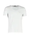 Versace Logo Crewneck T-shirt In White Cotton In White