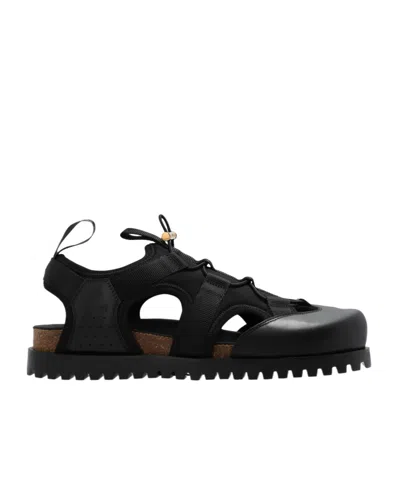 Versace Black Medusa Track Sandals In 1b00v-black-v Gold