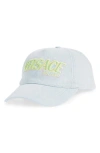 VERSACE VERSACE LOGO DENIM BASEBALL CAP