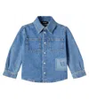 Versace Logo Denim Shirt In Blue