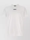Versace White T-shirt With Lettering Logo On The Front In Cotton Man In White