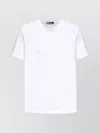 Versace Frayed Embroidered-logo Crewneck T-shirt In White