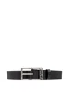 Versace Logo-detail Leather Belt In Black
