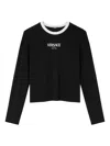 Versace Logo-detail Long-sleeve T-shirt In Black