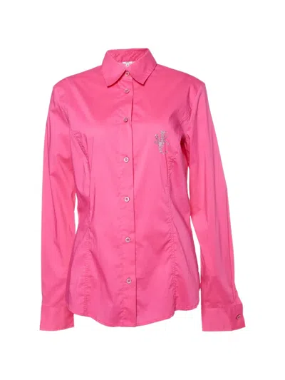 Pre-owned Versace Logo Detail Shirt In Pink
