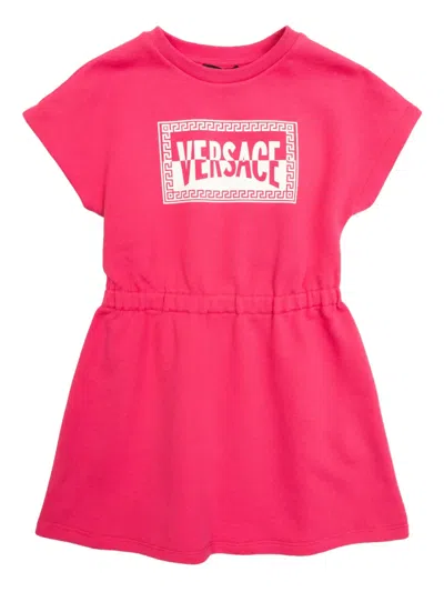 Versace Kids' Logo Dress In Pink
