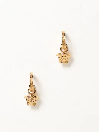 Versace Logo Earring In Yellow