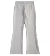 Versace Logo Embellished Cotton Jersey Sweatpants In Grey