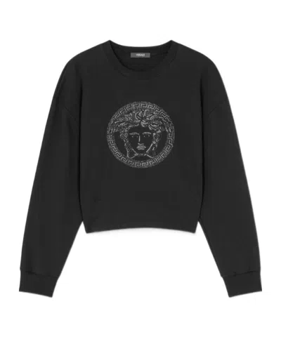 VERSACE VERSACE EMBELLISHED ROUND-NECK SWEATSHIRT