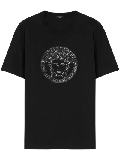 VERSACE MEDUSA EMBELLISHED T-SHIRT