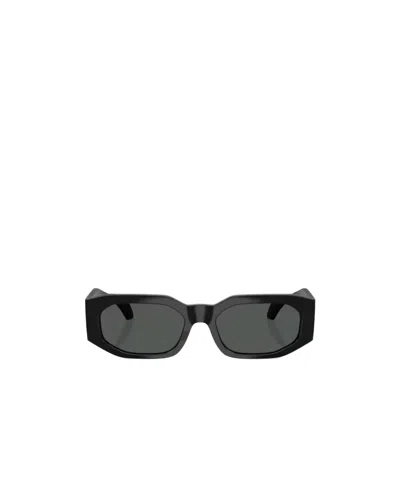 Versace Logo-embellishment Sunglasses In Black