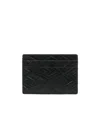 Versace Logo Embossed Card Holder In Black