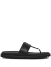 Versace Logo-embossed Leather Sandals In Black