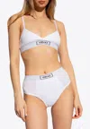 Versace Logo-embroidered Briefs In White