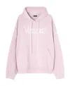 Versace Logo-embroidered Cotton Hoodie In Pink
