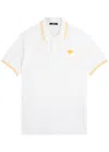 Versace White Polo Shirt With Classic Collar And Medusa Embroidery On The Front In White