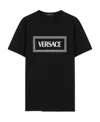 Versace Black Cotton T-shirt In Black