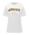 Versace Logo-embroidered Crewneck T-shirt In White