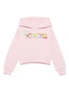 Versace Logo-embroidered Hoodie In 粉色