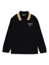 Versace Long-sleeved Polo Shirt In Black