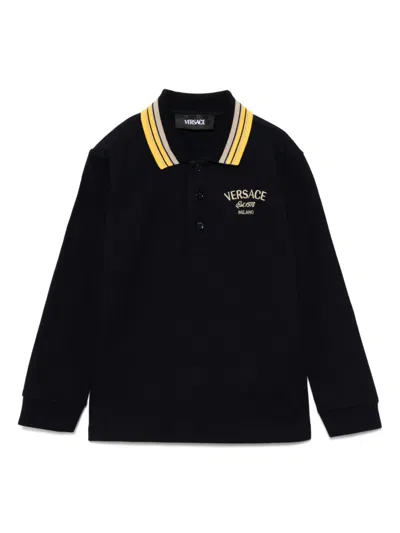 VERSACE LOGO-EMBROIDERED POLO SHIRT