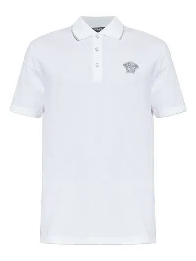 Versace Logo-embroidered Polo Shirt