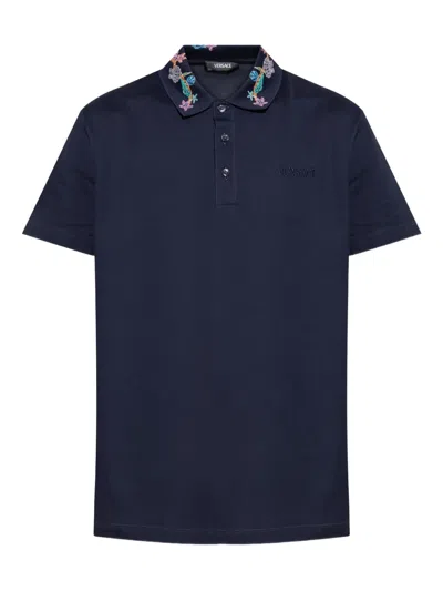 Versace Poloshirt Mit Logo-stickerei