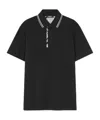 Versace Black Logo-embroidered Polo Shirt In Black