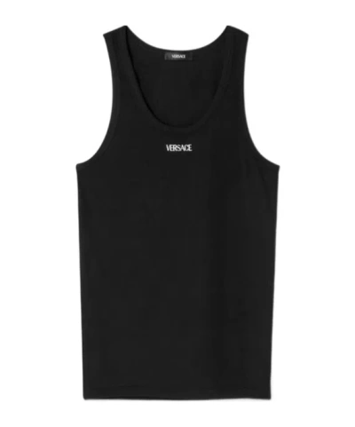 VERSACE VERSACE LOGO-EMBROIDERED TANK TOP
