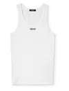 Versace White Logo Tank Top In White