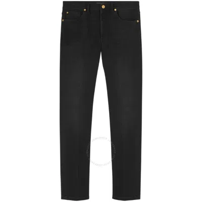 VERSACE VERSACE LOGO-EMBROIDERED SLIM CUT JEANS