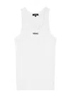 Versace White Logo Tank Top In White And Black