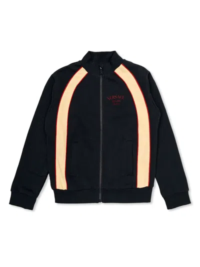 Versace Kids' Logo-embroidered Sweatshirt In Navy
