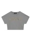 Versace Logo-embroidered T-shirt In Grey