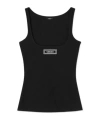 Versace Logo-embroidered Tank Top In Black