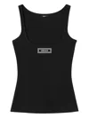 Versace Logo-embroidered Tank Top In Black