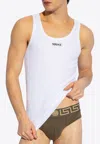 Versace White Logo Tank Top In White