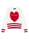 Versace Logo-embroidered Wool Jumper In White