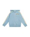 Versace Logo-embroidered Zip-up Hoodie In Blue