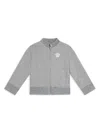 Versace Logo-embroidered Zip-up Sweatshirt In Grey