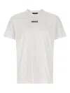 Versace White T-shirt With Lettering Logo On The Front In Cotton Man
