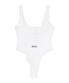 Versace Button-front Cotton Body In White