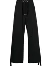 Versace Men Cotton Trouser With Back Embroidered Logo In Black