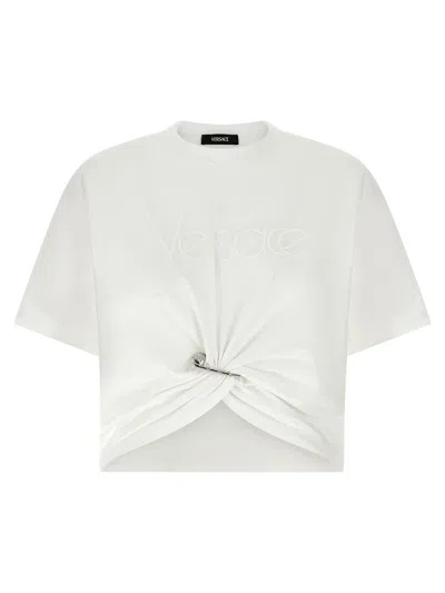 VERSACE VERSACE LOGO EMBROIDERY T-SHIRT