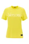 Versace Logo Embroidery T-shirt Yellow
