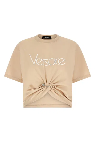 VERSACE VERSACE LOGO EMBROIDERY T-SHIRT