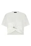 Versace Cotton Logo T-shirt With Ruched Knot Detail